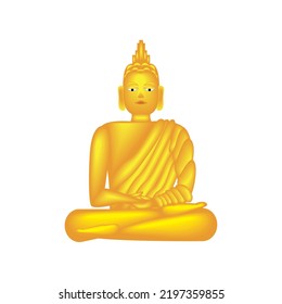 gold buddha statue isolated icon