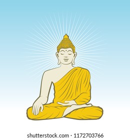 Gold Buddha, vector illustration