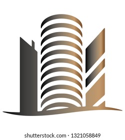 Gold Building Vector Symbol