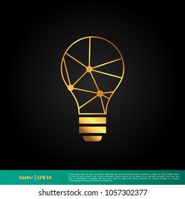 Gold Bulb Line Icon Vector Logo Template Illustration Design. Vector EPS 10.