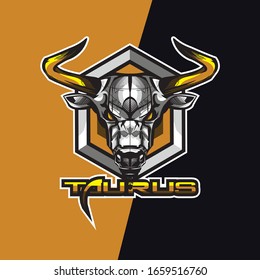 Gold bull e sport logo and mascot game