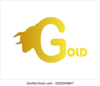 Gold bull logo vector , can be used for logos or brands , and simple image desingn