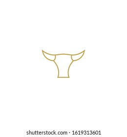 Gold bull vector icon for web and design