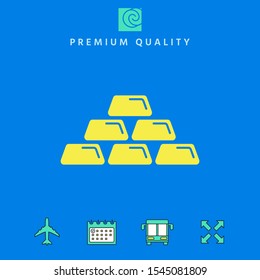 Gold bullion, gold bar icon. Graphic elements for your design