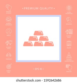Gold bullion, gold bar icon. Graphic elements for your design