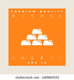 Gold bullion, gold bar icon. Graphic elements for your design
