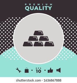 Gold bullion, gold bar icon. Graphic elements for your design