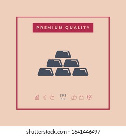 Gold bullion, gold bar icon. Graphic elements for your design