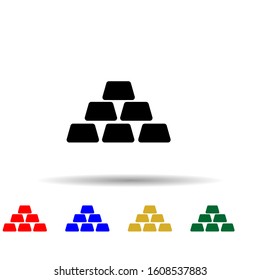 Gold bullion, gold bar multi color style icon. Simple glyph, flat vector of profit icons for ui and ux, website or mobile application