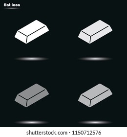 Gold bullion flat grayscale vector icon.