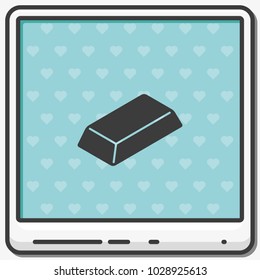 Gold bullion flat vector icon.