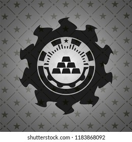 gold bullion icon inside black emblem