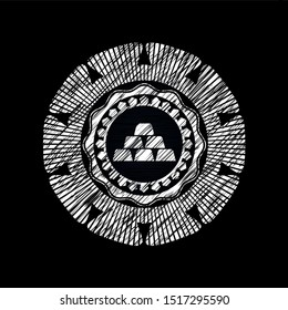gold bullion icon inside chalk emblem