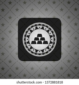 gold bullion icon inside dark badge or emblem