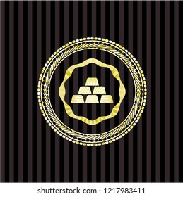 gold bullion icon inside golden badge