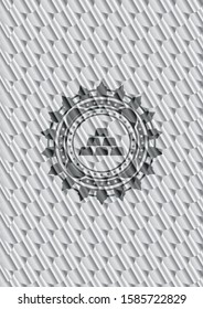 gold bullion icon inside silver badge. Scales pattern. Vector Illustration. Detailed.