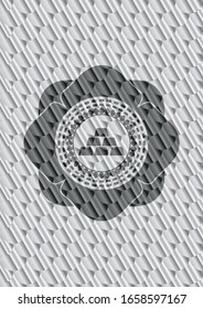 icono del lingote de oro dentro de la placa o emblema de plata. Patrón de escalas. Ilustración vectorial. Detallado.