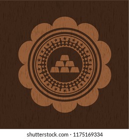 gold bullion icon inside wood signboards