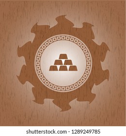 gold bullion icon inside wood signboards
