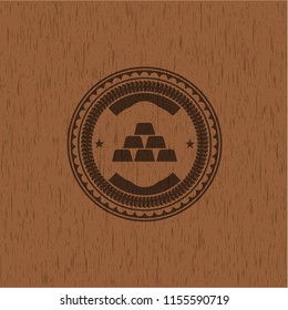 gold bullion icon inside wooden signboards