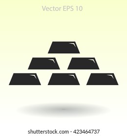 gold bullion icon vector illustration