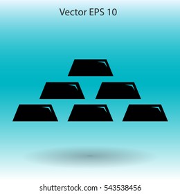 gold bullion icon vector illustration
