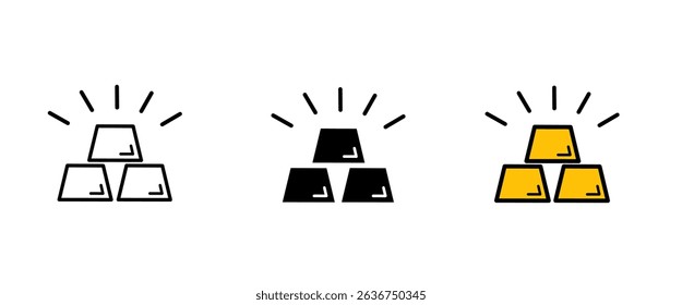 gold bullion icon. gold bullion icon vector. wealth icon. gold bullion line icon.