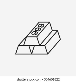 Gold bullion line icon