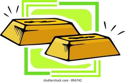 Gold bullion.Vector illustration