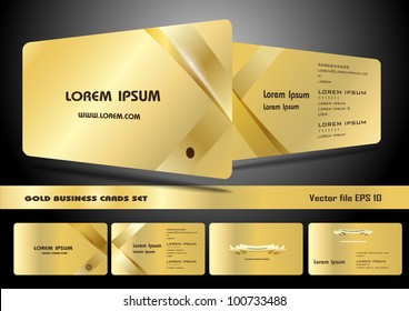 Gold business cards set