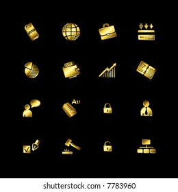 Gold business icons