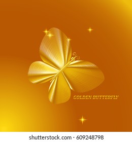 Gold butterfly. Abstract vector illustration