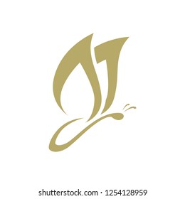 gold butterfly, logo icon