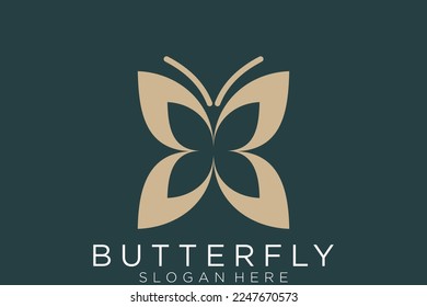 Gold Butterfly Logo. This logo suitable for beauty cosmetic logo