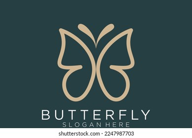 Gold Butterfly Logo. This logo suitable for beauty cosmetic logo