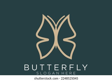 Gold Butterfly Logo. This logo suitable for beauty cosmetic logo