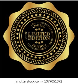 Gold button with 210 years anniversary . emblem, label, badge,sticker, logo. Designed for celebration or anniversary