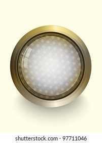 gold  button with glass effect