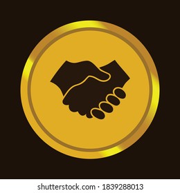 gold button icon, handshake icon, icons that can be used for businesses, applications, and websites