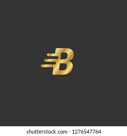 Gold button with letter B.Gold Emblem, label, badge,sticker, logo.Designed for your web site design, logo, app, UI