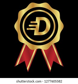 Gold button with letter D .Gold letter D emblem, label, badge,sticker, logo. 