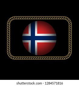 Gold button with norway flag.gold norway emblem, label, badge,sticker, logo. 