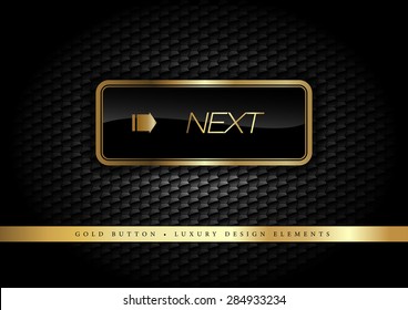 Gold button on the luxury black background. More golden buttons in this style on my portfolio.