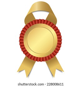 gold button with ribbon template