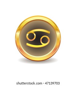 gold buttons with cancer symbol
