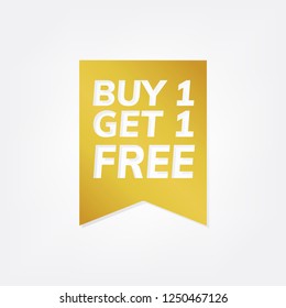 Gold Buy 1 Get 1 Free Banner Vector