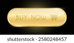 Gold Buy Now Button, Golden Luxury rounded rectangle badge for VIP Customer, Vector Button glossy design for premium online store Certificate label and tag with shiny and Glitter on Gold badge