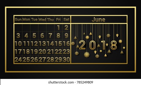 gold calendar 2018