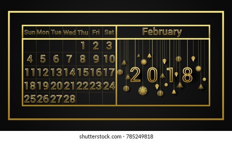 gold calendar 2018