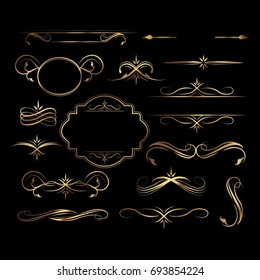 Gold Calligraphy Element
